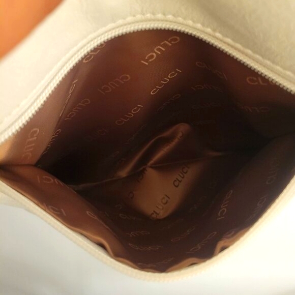 Cluci Amos Triple Pockets Vintage Crossbody Bag Beige & Brown NWT - Picture 13 of 14